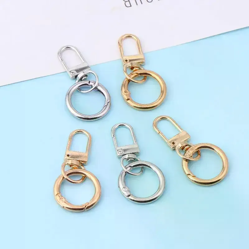 2/4/8Pcs Spring Snap Clasp Hooks Key Ring DIY Jewelry Making Findings For Keychain Bag Buckle Supplies