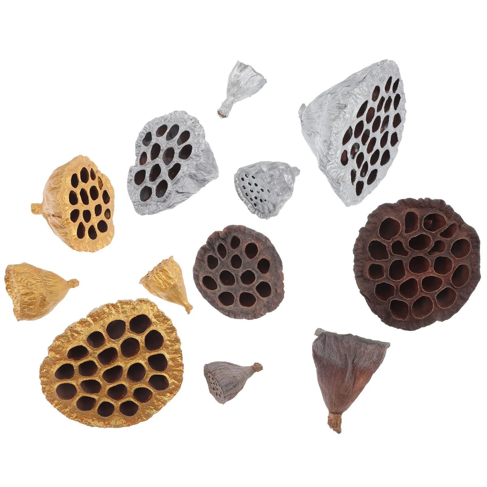 

12Pcs Natural Lotus Pod Decor Dried Seedpods for Holiday Festival Party Themed Events Tabletop Home DIY Adornment