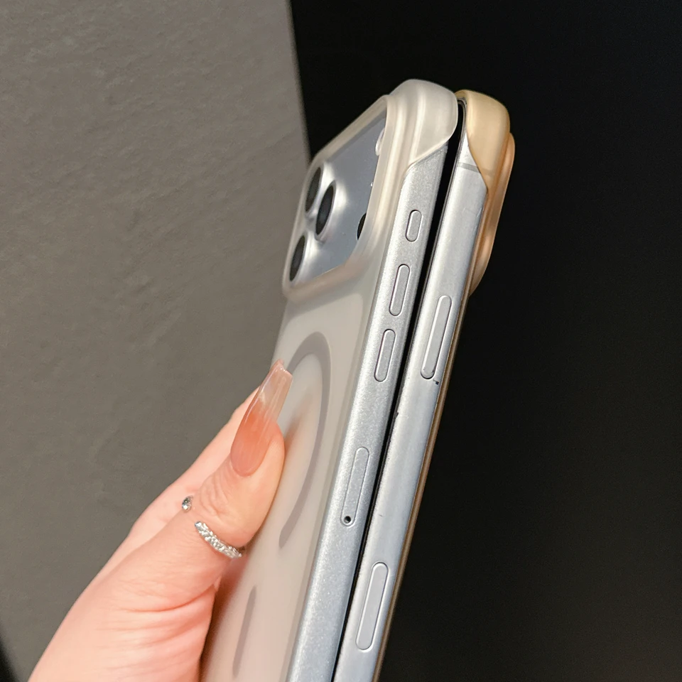 Funda ultrafina sin marco para iPhone 17 Pro Max Air 14 15 Plus 11 13 12 16 Pro, con imán para MagSafe, mate y protectora 6