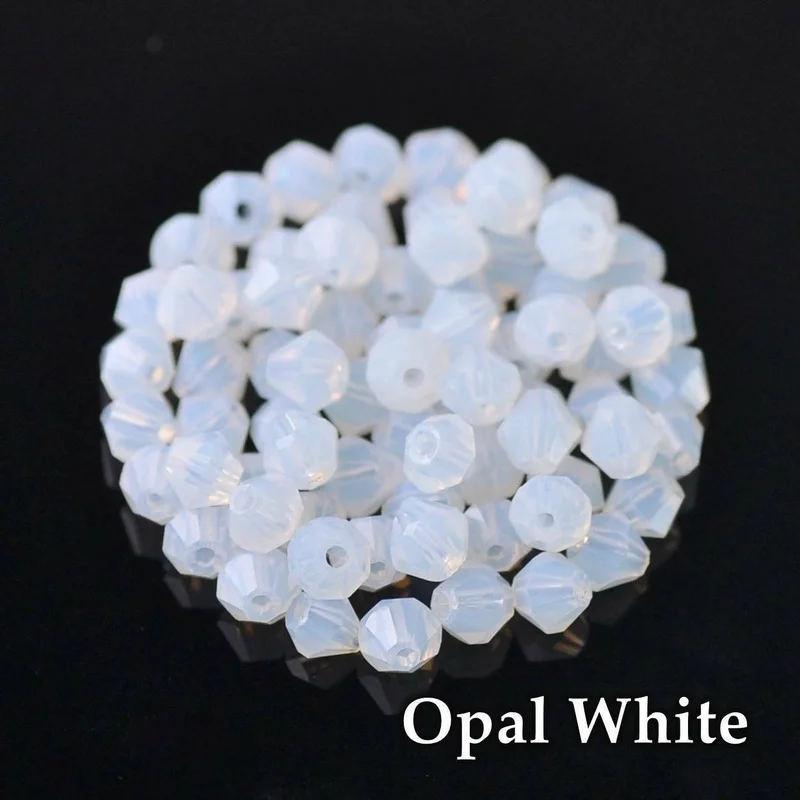 300 Stück exquisite 4 mm Doppelkegel lose Kristallperlen für Schmuckherstellungszubehör 061-080