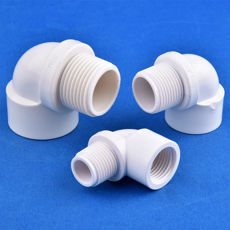 

1/5Pcs 1/2" 3/4" 1" White PVC Female-Male Thread 90° Elbow Connector Garden Irrigation Adapter Aquarium Fish Tank Accessories