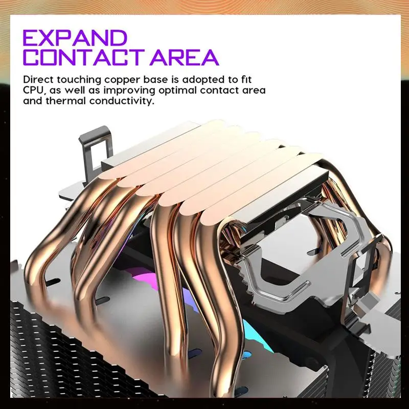 

2X Cpu Air Cooler 6 Heat Pipes Twin-Tower Heatsink With 90Mm Rainbow LED Fans For 775/1150/1155/1156/1366-Y05A