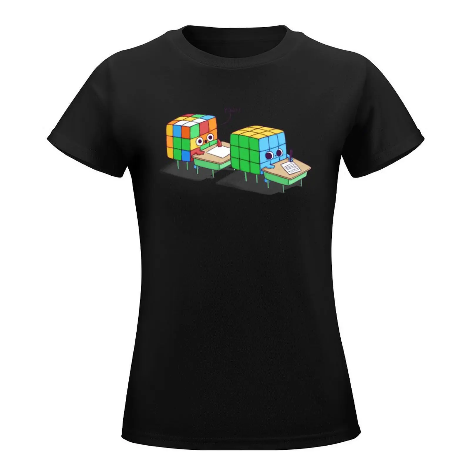 Puzzled Test T-Shirt summer tops shirts graphic tees Short sleeve tee cotton t shirts Women