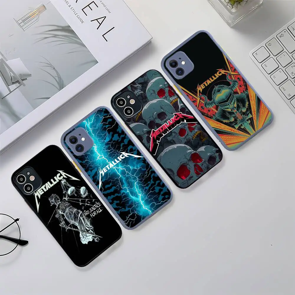 

Vintage Classic M-metallica-S Band Phone Case For IPhone 14 11 12 13 Mini Pro Max 8 7 Plus X XR XS MAX Translucent Matte Cover