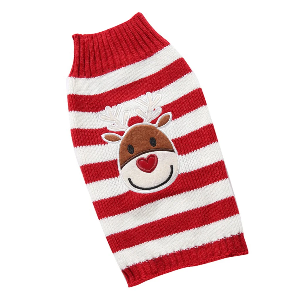 

Pet Dog Sweater Xxl Christmas Knitted Elk Print Warm Turtleneck Winter Coat Puppy Clothes Festive Dog Coat Christmas Pet Sweater