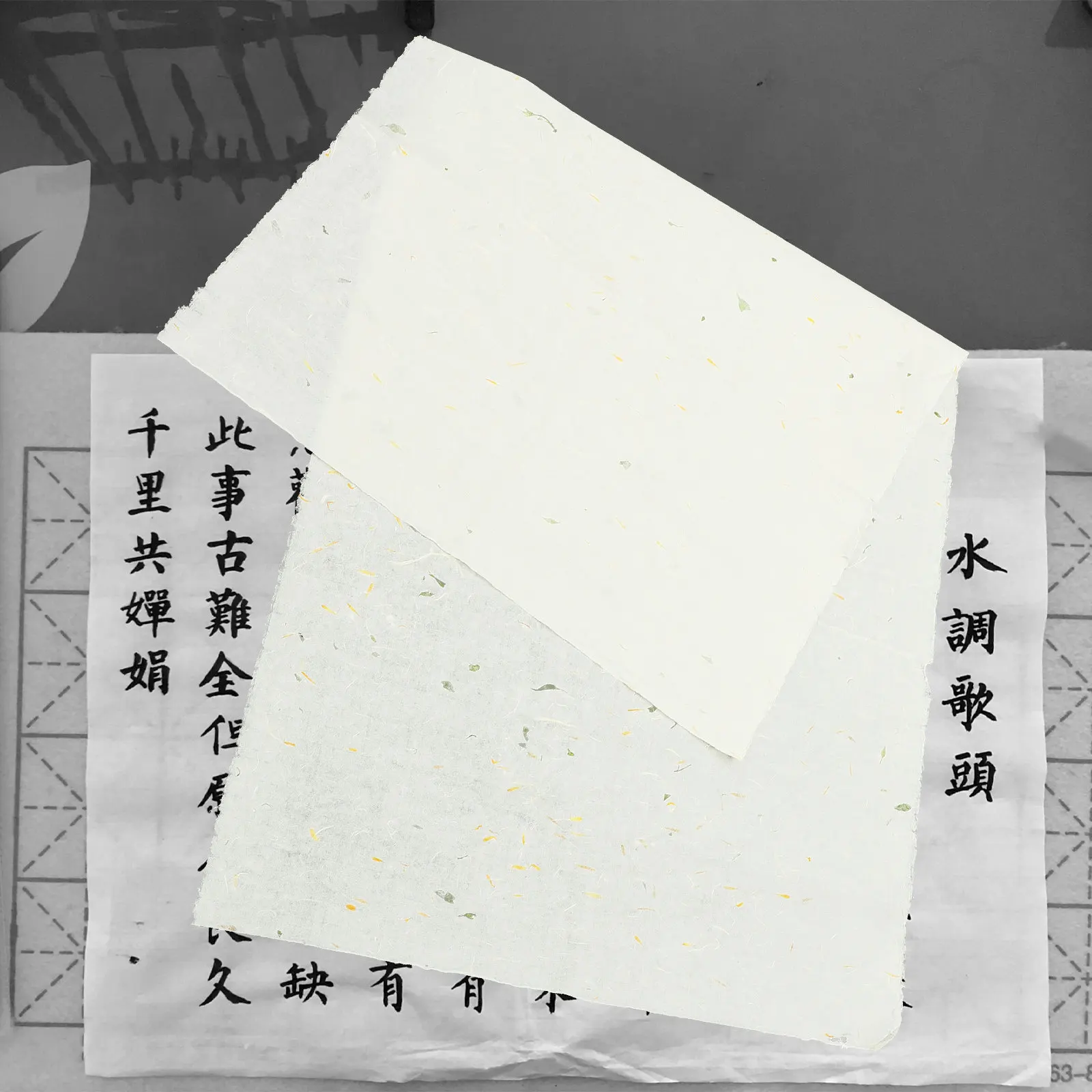 

10 Sheets Flower Pattern Rice Paper Moderate Ink Inhibition Suitable Chinese Brush Painting Calligraphy Writing Paper
