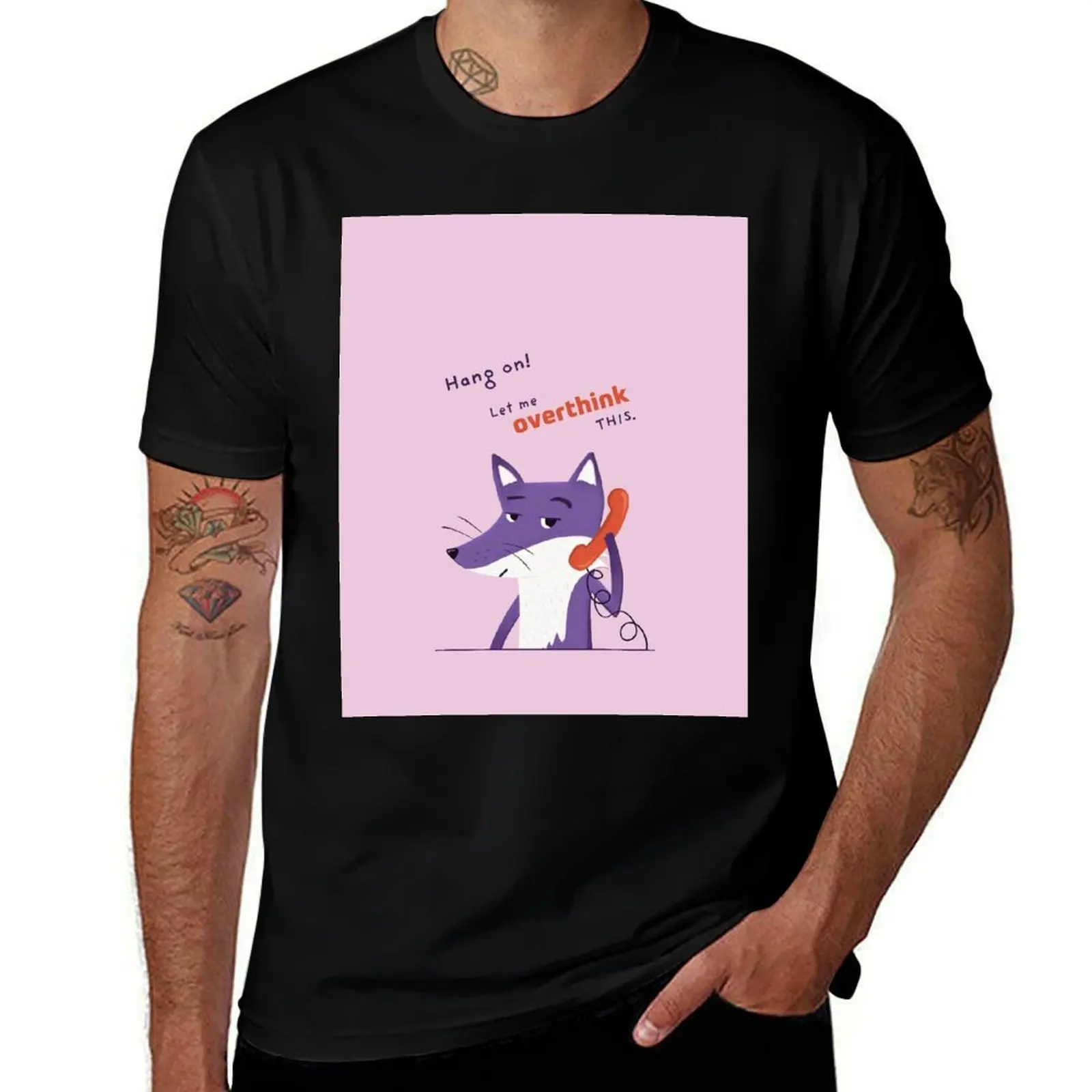 Hang on! Let me overthink this with Purple Fox T-Shirt Holiday Simple Tee Shirt T-Shirt
