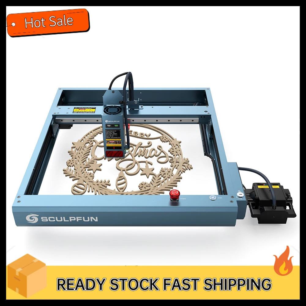 Sculpfun SF-A9 40W Laser Engraver Cutting Machine with Ultra-fine Laser Spot Adjustable 0.1mm/0.15mm Precise Positioning Automat