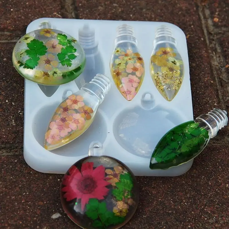 195C Silicone Light Bulb Molds DIY Craft Supply Christmas Keychain Pendant Resin Mold