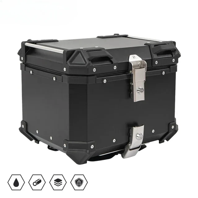 Motorcycle Metal Box 45L Motorbike Trunk Aluminium Alloy Tail Box Baggage Luggage Accessories Parts