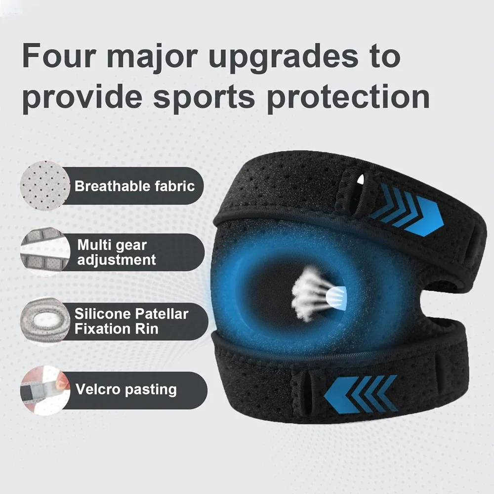 1/2/4Pcs Youth Open Knee Brace, Dual Adjustable Straps Knee Support with Silicone Patella Ring, Perforated Breathable Knee Wraps