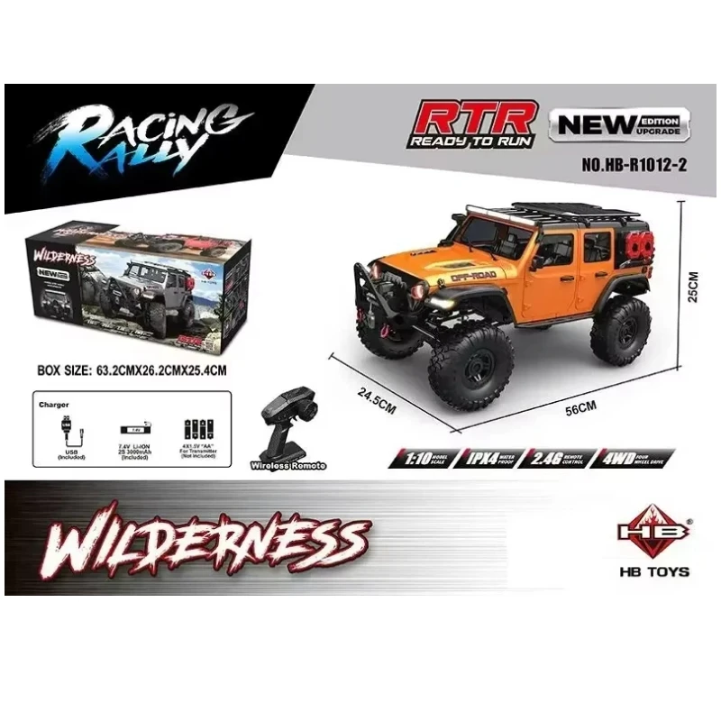 Huangbo R1001 1/10 Rc Car 2.4g Full Scale Simulation 4wd Climbing Off-Road Vehicle Remote Control Toy Xmas Gift For Adult Boys