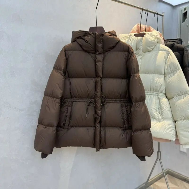 Jaket Wanita 2025 Parka Musim Dingin Baru Mantel Wanita Berbahan Katun Tebal Berkerudung Kasual Hangat Berlapis Pendek Pakaian Luar Wanita Atasan