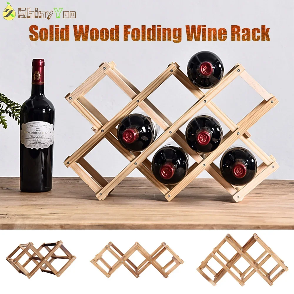 Wood Wine Storage Rack Countertop, Wooden Stackable Wine Cellar Racks, Tabletop Standing Wine Bottle Stand Holder Display Shelf