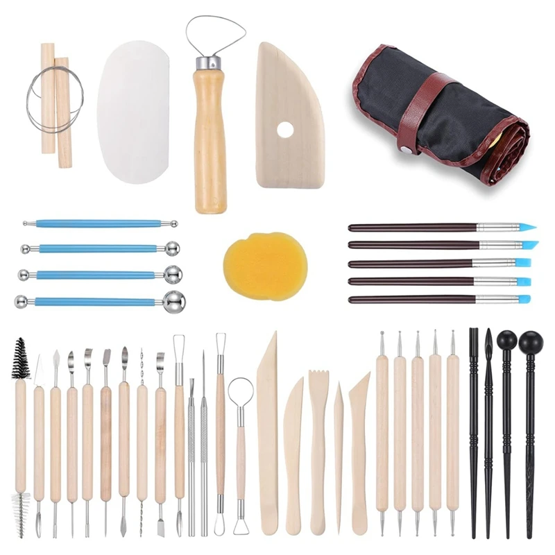 ABFU-43PCS Pottery Tools Clay Sculpting Tools Polymer Clay Tools Kit Ceramic Tools For DIY Handcraft