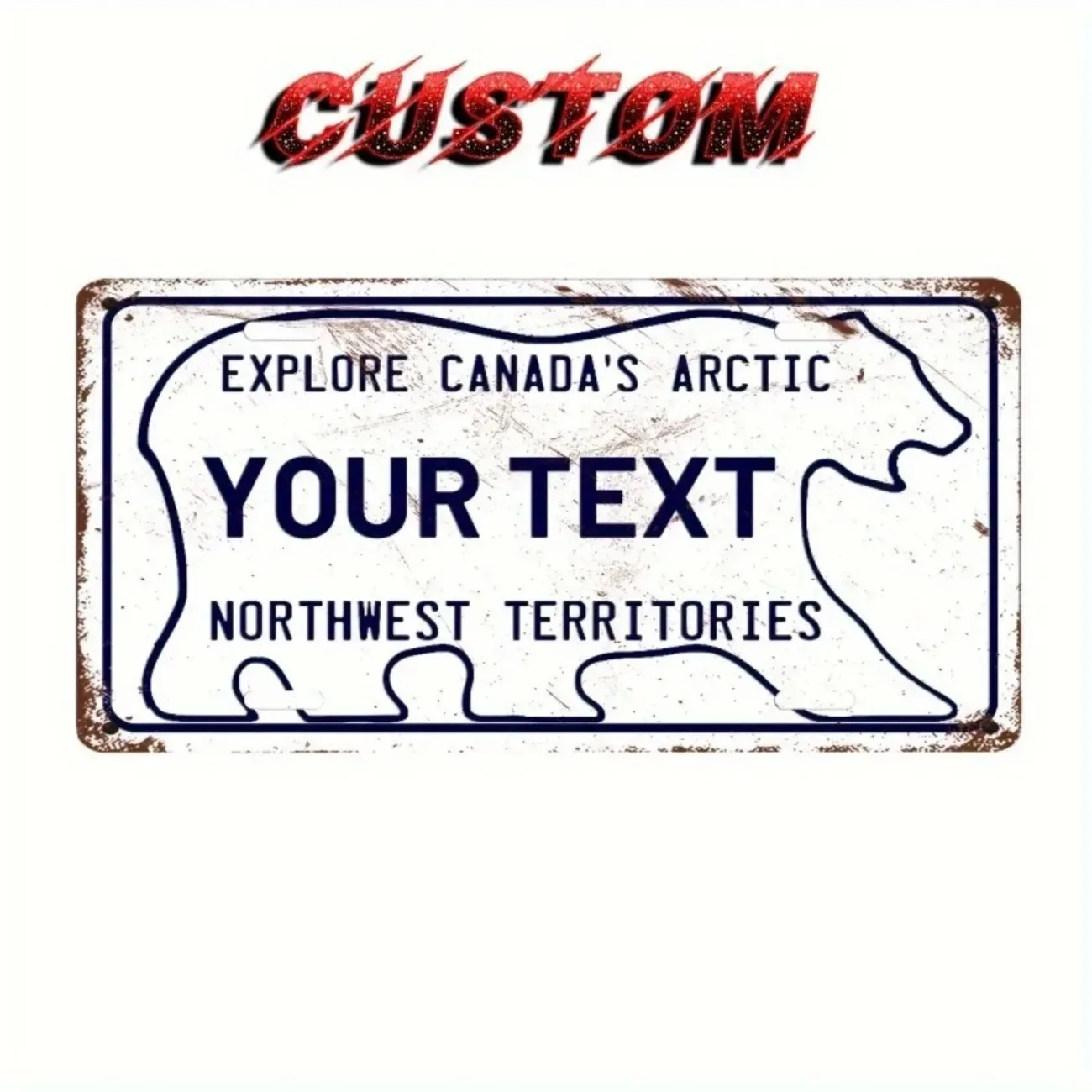 [2D Flat] Customizable Northwest Territories Metal Plaque, Personalized Arctic Bear Vintage Wall Decor 12