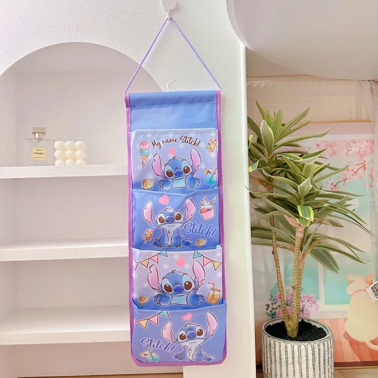 Disney Stitch worek do przechowywania kreskówkowe słodkie Lilo i stich do sypialni wisząca torba do przechowywania na ścianę skarpety na prezenty