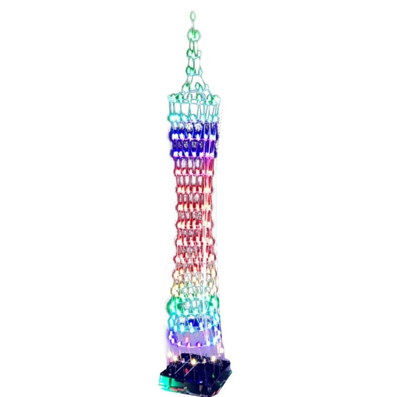 Colorful LED Tower Display Lamp Electronic DIY Kits Music Spectrum Soldering