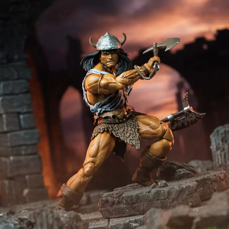 

Authentic Hc Studio 1/12 Scale Black Stone Battle / Battle Of The Black Stone Conan The Barbarian Articulated Action In Stock