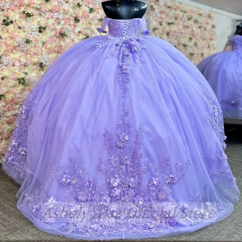 

Customized Princess Quinceanera Dresses Ball Gown Off Shoulder Appliques Lace Sweet 16 Dresses 15 Anos Mexican Prom Party Wear