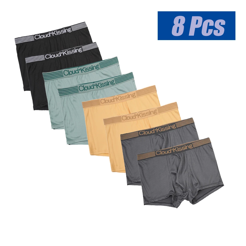 Cuecas Boxer Masculinas Premium Respiráveis, Kit com 8 Peças Multicoloridas, Roupa Íntima Ultra Macia e Confortável com Cós Elástico que Não Desliza