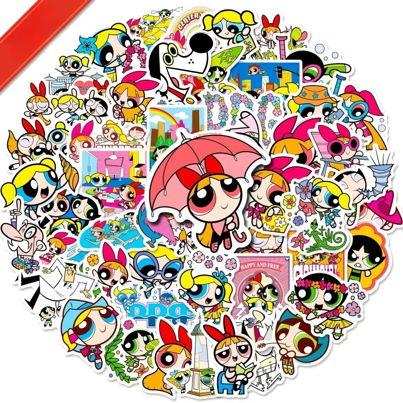 

50PCS Hot Kawaii Anime The Powerpuff and Girls Series DIY Sticker Cute Cartoon Character Creativity Printing Graffiti Sticker