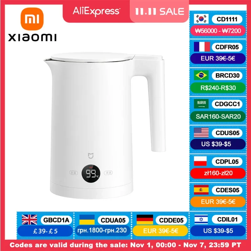 

Электрический чайник XIAOMI MIJIA 2, 1800 Вт, 4 термоса, 220 В