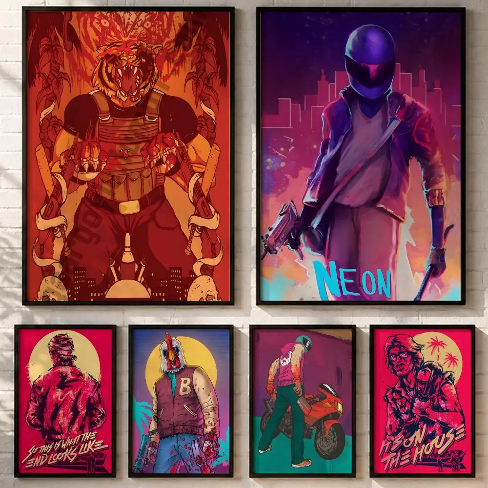 Video Games Hotline Miami Poster HD poster wall art self-stick no-residue for home cafe office great gift