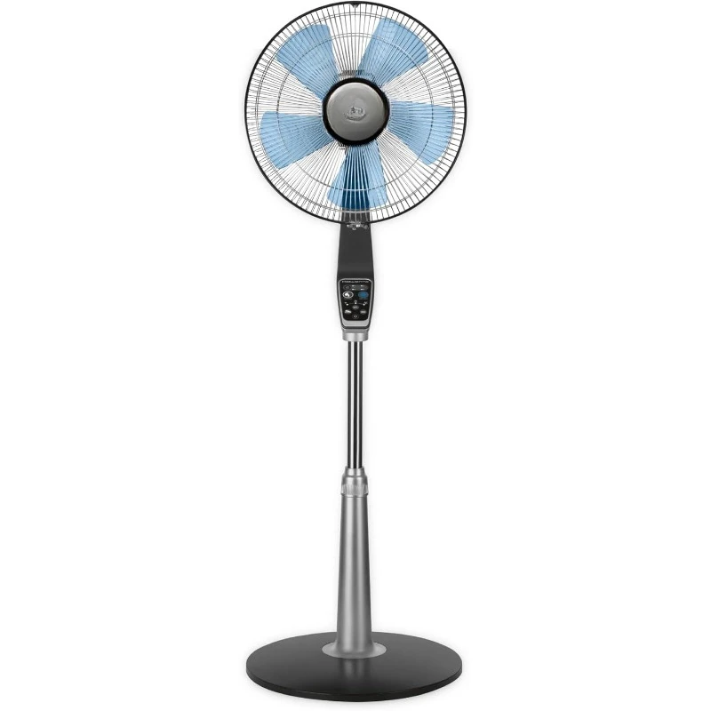 Pedestal Fan, 53 Inches, Portable, 5 Speeds, Refresh Up to 23-Feet, Silver, Indoor, VU5670