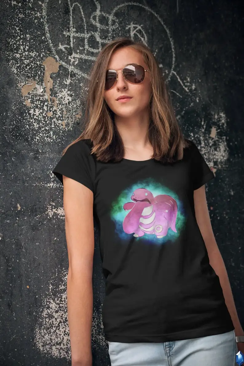 Lickitung Galaxy Background T-Shirt Unisex Cotton TV Sizes Video Game Anime New 2022