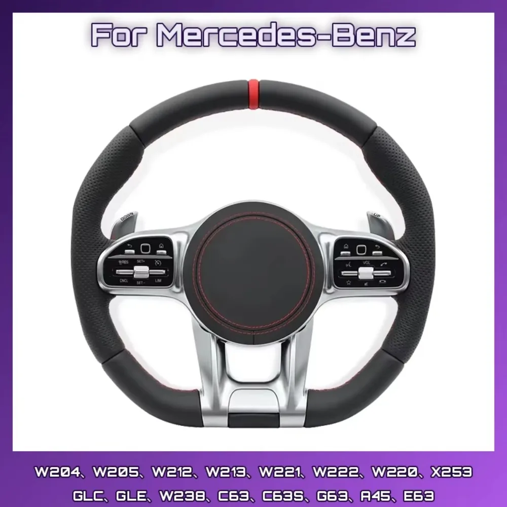 AMG Perforated Leather Steering Wheel for Mercedes-Benz  W177 W169 W168 W210 W213 W204 W205 GLA GLC GLB GLS CLS CLA SLK