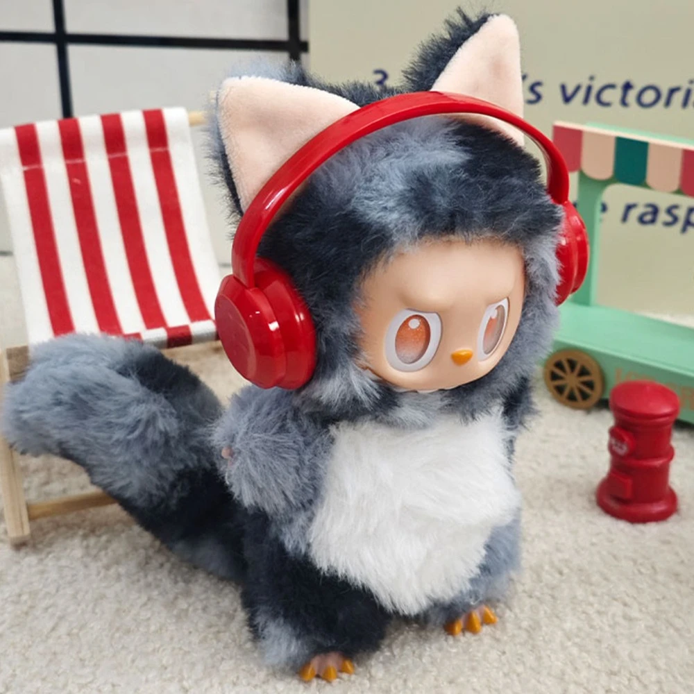 Para labubu roupas 17cm bonito vestir-se boneca vestido de pelúcia conjunto animal elefante bonito roupas da moda conjunto de animais de pelúcia legal