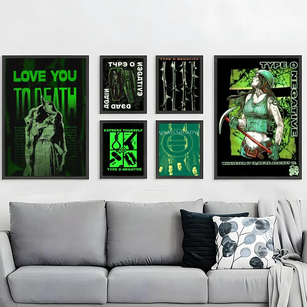 Popular Band Type O Negative Poster HD Waterproof Self-Adhesive Wall Art – Multi-Scene Use, Top Gift Pick