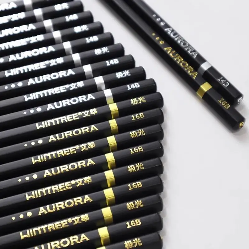 WINTREE أورورا 14B 16B كامل ماتي قلم رصاص رسم أداة مجموعة الكربون قلم رصاص كامل الكربون لينة الكربون للمبتدئين الفن طالب #2