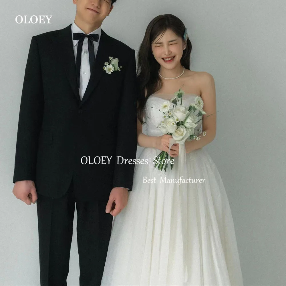 

OLOEY Fairy Lace Followers Korea Wedding Dress Photoshoot Sweetheart Collar Floor-length 웨딩드레스 Vestidos Novias Boda