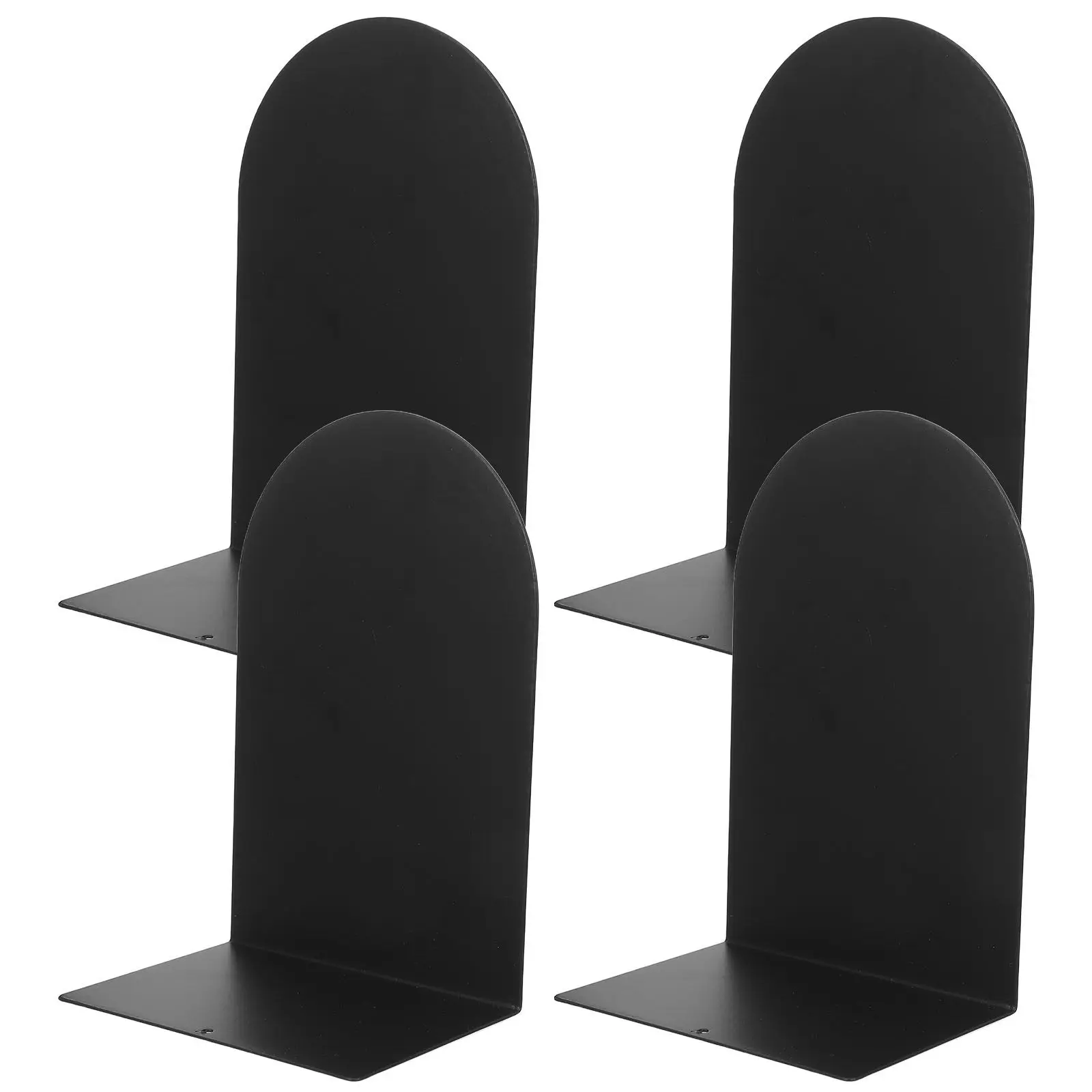 

4Pcs Bookends Metal Stable L-Shaped Desktop Bookshelf Book Organizer for Office Home School Heavy Duty Book Stoppers Black
