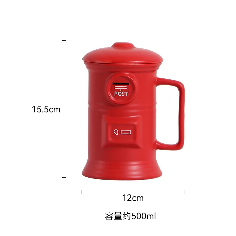 

Creative 3D Novel Ceramic Fire Hydrant Cup Heat-proof with Lid 400ml Funny Home Decoration Mug Perfect Gift for Friends