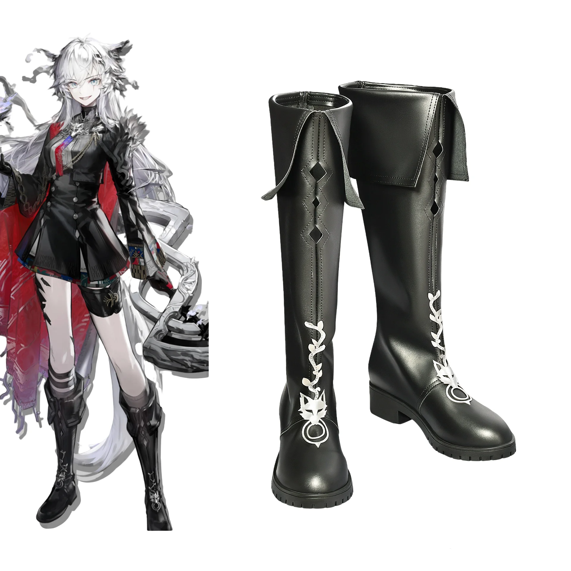 Lappland the Decadenza Boots Cosplay Shoes Anime Halloween Role playing props for Game