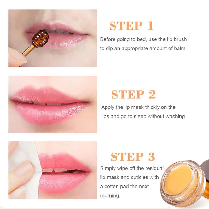 Moisturizing Lip Sleep Mask Maintenance Bleach Cream Nourishing Care Strawberry Honey Peeling Improve lip lines