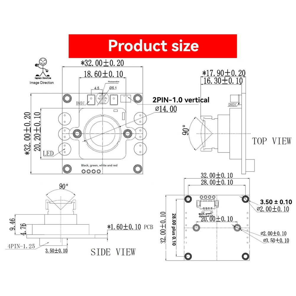 Module de caméra visuelle nocturne infrarouge, Interface USB dynamique, Module de caméra pour enregistreur de conduite