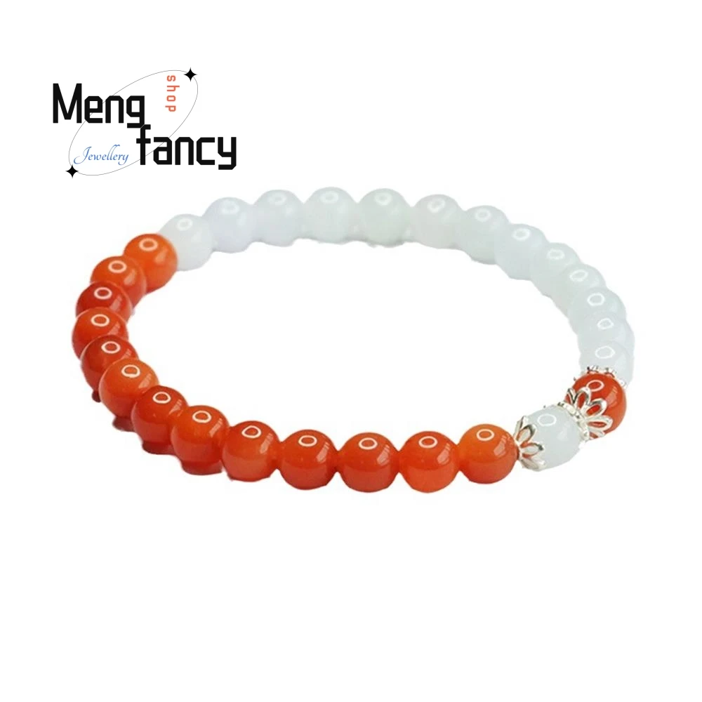 Natural Myanmar A-goods Jadeite String S925 Silver Golden Silk Jade Bracelet Exquisite Elegant Simple High-grade Fashion Jewelry