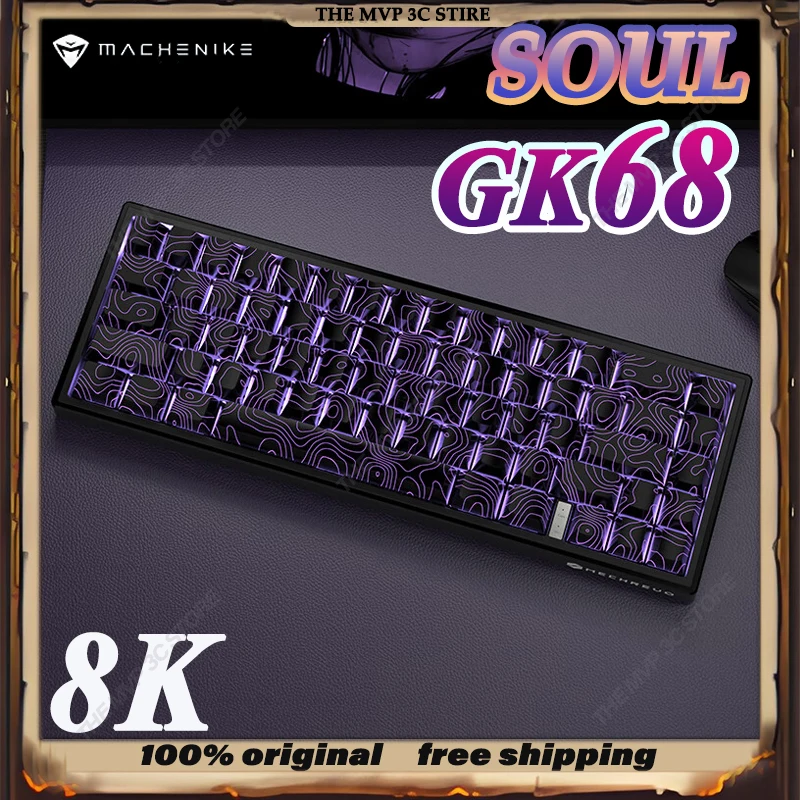 MECHREVO Soul GK68 Customized 8K Magnetic Switch Keyboard Wired RT0.01 0.125ms RGB Light PBT Hot Swap Gaming Light Weight Gift