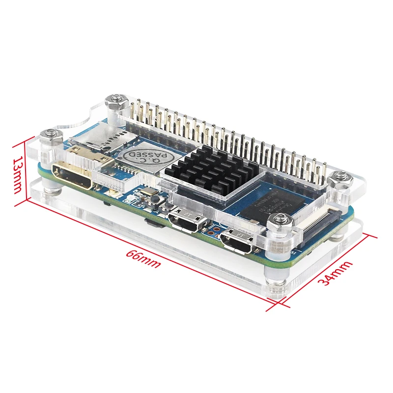 Akrylowa skrzynka dla Banana Pi M2 Zero opcjonalnych radiator aluminiowy dla BPI-M2 płyty zerowej