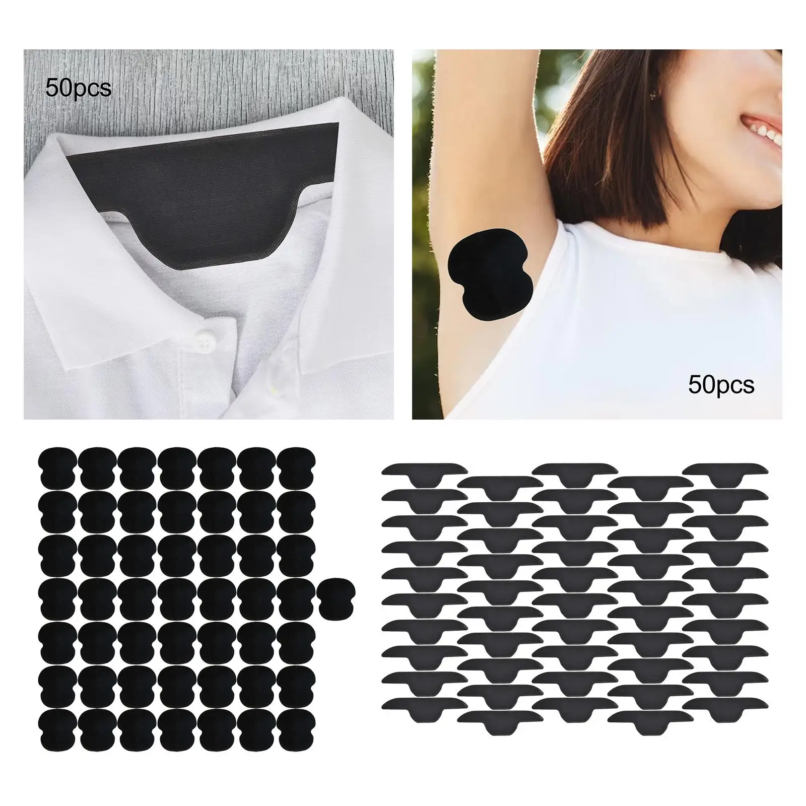 

50 Pieces Sweat Pads Sweat Protector Comfortable Stay Dry Sweat Absorbing Perspiration Pads