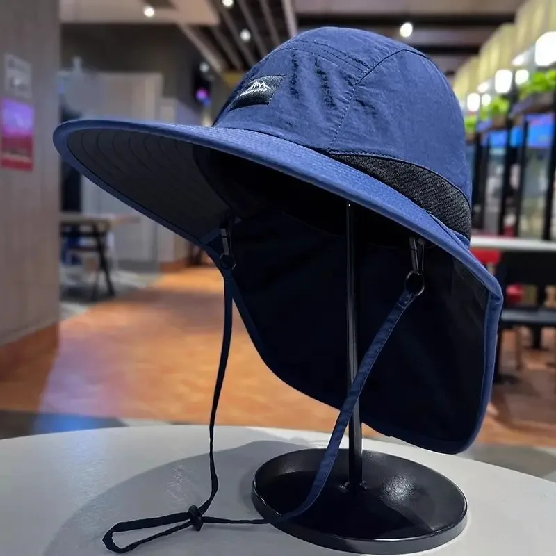 Unisex UV Protection Fisherman Cap with Neck Cover Summer Sun Hat for Camping Mountaineering Outdoor Activities