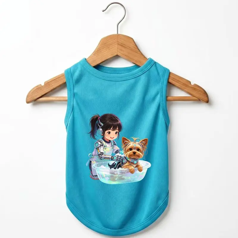 

Anime Print Dog Vest, Summer Breathable Pet Shirt, Lightweight Tank Top for Small Dogs