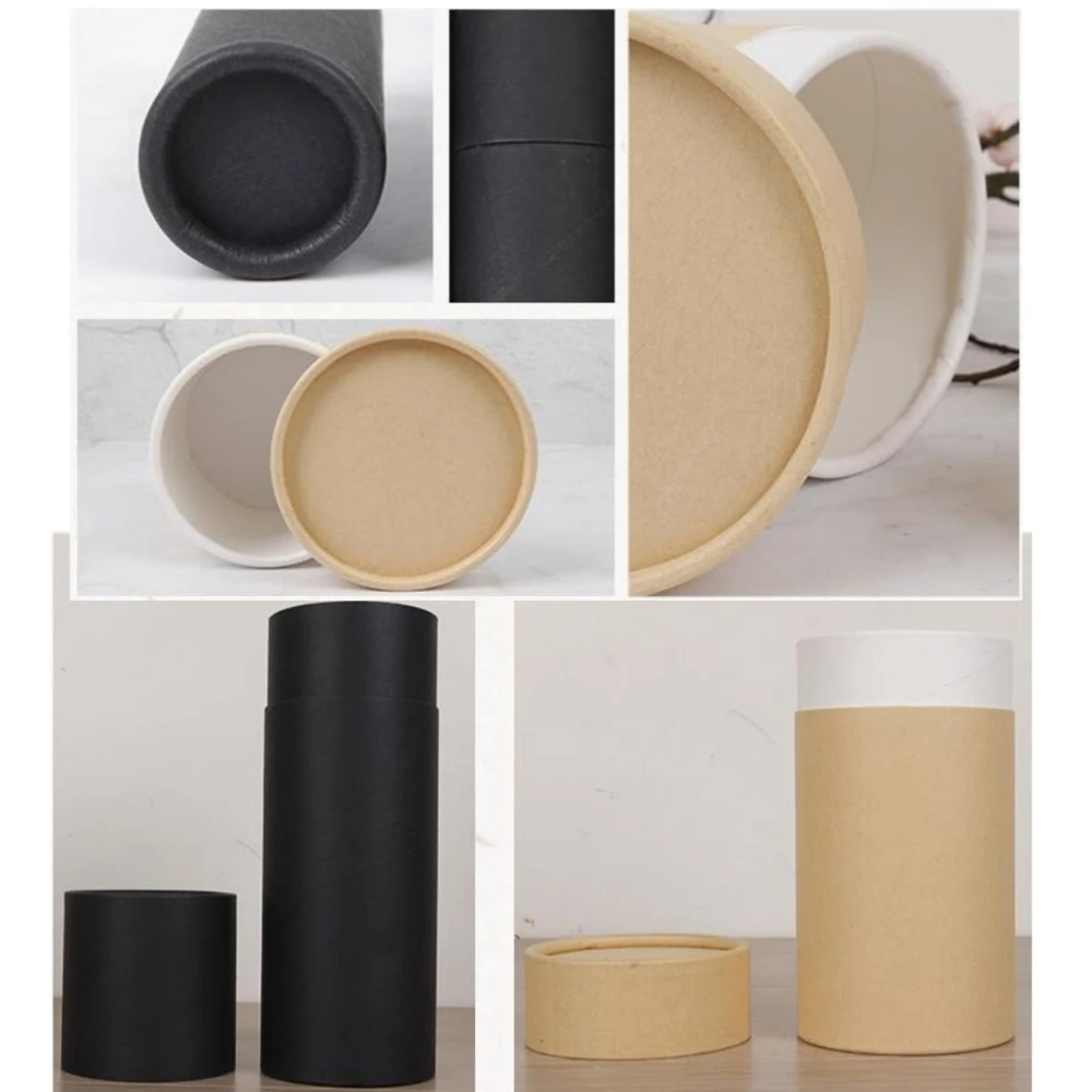 Kraft Paper Round Paper Tube Eco-friendly Cardboard Cosmetics Container Food Tea Packaging Can