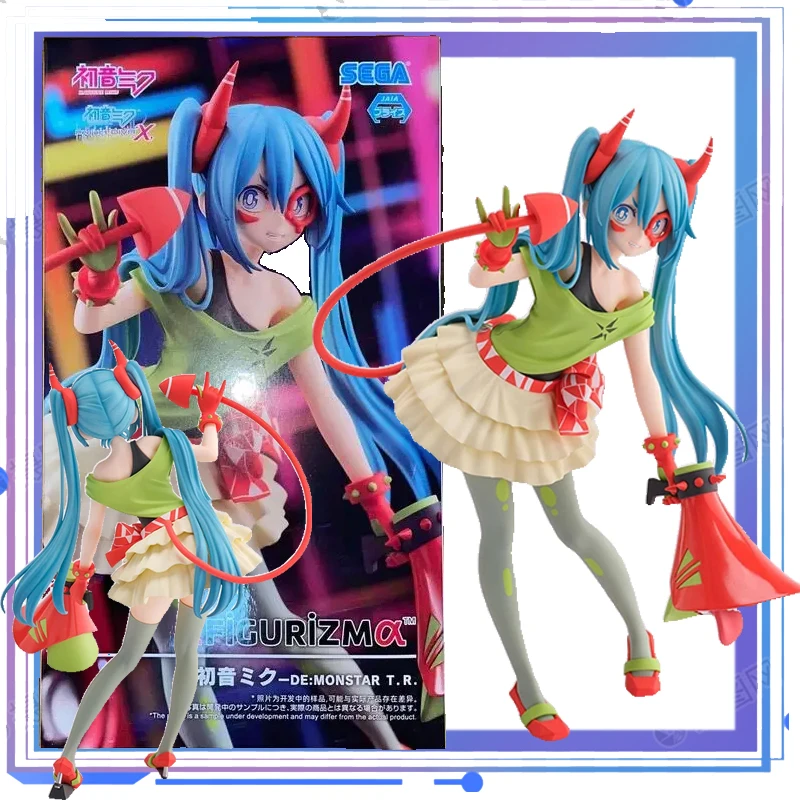 In Stock Genuine Original SEGA HATSUNE MIKU -PROJECT DIVA- X FIGURIZMΑ HATSUNE MIKU -DE:MONSTAR T.R. PVC 22CM   Anime Action