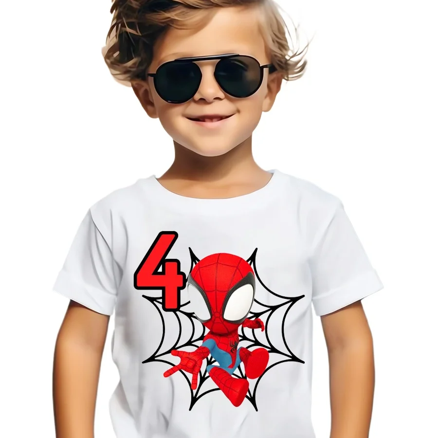 Marvel spiderman crianças festa de aniversário camisetas bebê camiseta meninos t camisa com roupas