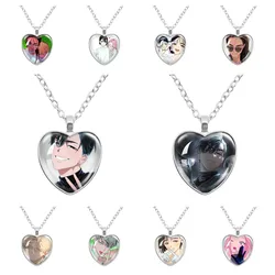 ALIEN STAGE Mizi Sua Till Ivan Hyuna Luka Glass Heart Pendant Necklaces Accessories Charms Heart Necklace Fans Jewelry Gift